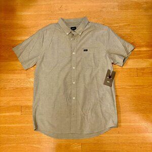 RVCA Large Slim Fit Short-Sleeve Button-Up Shirt